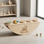 Tees and Toys Wooden Sensory Balance Board with Interactive Texture Pads - Image 2