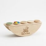 Tees and Toys Wooden Sensory Balance Board with Interactive Texture Pads