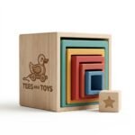 Tees and Toys Wooden Nesting and Stacking Blocks Toy