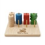 Tees and Toys Wooden Shape Stacking and Sorting Toy